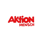 Roter Schriftzug von dem Logo der Aktion Mensch.